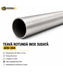 Teava rotunda inox sudata AISI 304, 168.3 x 3 mm, 6 metri